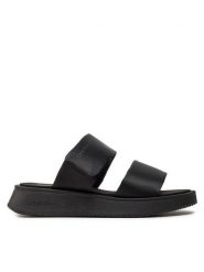 Calvin Klein Jeans Klapki Slide Double Strap Sandal Dc YW0YW01355 Czarny. Czarne klapki damskie Calvin Klein Jeans, bez wzorów, z jeansu, bez obcasa, bez zapięcia. Za 269.99 zł.