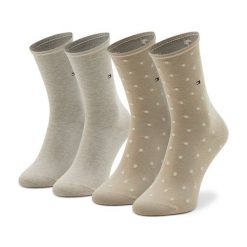 Skarpety długie Tommy Hilfiger. Brązowe skarpetki damskie Tommy Hilfiger, bez wzorów. Za 59.99 zł.