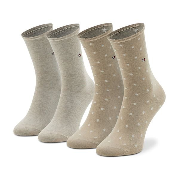 Skarpety długie Tommy Hilfiger. Brązowe skarpetki damskie Tommy Hilfiger, bez wzorów. Za 59.99 zł.