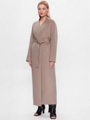 Calvin Klein Płaszcz wełniany K20K205905 Szary Regular Fit. Szare płaszcze damskie Calvin Klein, na zimę, bez wzorów, z syntetyku, bez kołnierzyka, bez kaptura. Za 2,589.00 zł.