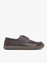 Ciemnobrązowe żeglarskie półbuty barefoot. Brązowe półbuty męskie Ryłko, bez wzorów, bez obcasa, bez zapięcia. Za 549.99 zł.