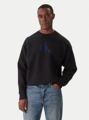 Calvin Klein Jeans Sweter LV04RD305G Czarny Relaxed Fit. Czarne swetry męskie Calvin Klein Jeans, m, bez wzorów, z bawełny, bez kołnierzyka, bez ramiączek. Za 559.99 zł.