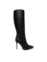 DeeZee Kozaki CEO-HY6038-1 Czarny. Czarne kozaki damskie DeeZee, bez wzorów, z materiału, bez obcasa, na szpilce, bez zapięcia. Za 249.99 zł.