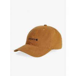 Czapka z daszkiem damska Carhartt Canvas Embroidered Graphic Cap. Brązowe czapki damskie Carhartt, bez wzorów, sportowe. Za 83.99 zł.