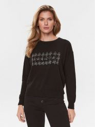 Liu Jo Sweter MF3365 MS14G Czarny Regular Fit. Czarne swetry nierozpinane damskie Liu Jo, s, bez wzorów, z wiskozy, bez kołnierzyka, bez ramiączek. Za 399.99 zł.