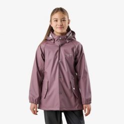 Kurtka przeciwdeszczowa turystyka junior Swedemount Väderöarna Coat wodoodporna. Fioletowe kurtki męskie SWEDEMOUNT, m, bez wzorów, młodzieżowe, bez kaptura. Za 199.99 zł.