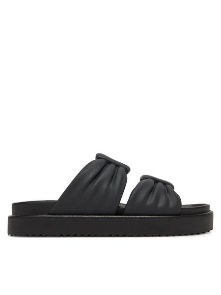 JENNY Klapki CT100924 Czarny. Czarne klapki damskie Jenny, bez wzorów, z syntetyku, bez obcasa, bez zapięcia. Za 79.99 zł.