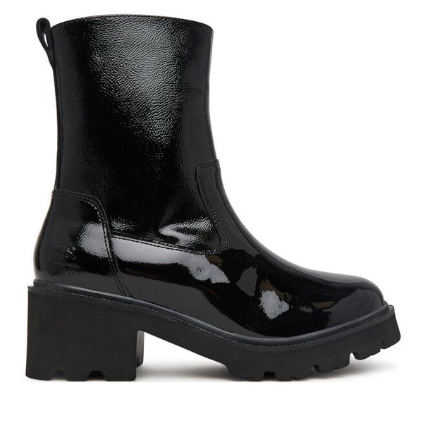Botki Josef Seibel. Czarne botki damskie Josef Seibel, bez wzorów, bez obcasa, na słupku, bez zapięcia. Za 489.99 zł.
