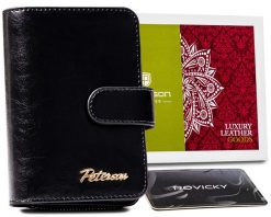Portfel skórzany Peterson PTN PL-602-0721 BLAC czarny. Czarne portfele damskie Peterson, ze skóry. Za 111.99 zł.