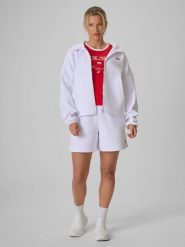 4F Spodenki dresowe damskie - białe XL. Białe szorty damskie 4F, bez wzorów, z dresówki, sportowe. Za 129.99 zł.