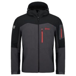 Kurtka narciarska Kilpi Presena. Szare kurtki sportowe męskie Kilpi, na jesień, m, bez wzorów, z materiału, z kapturem, narciarskie. Za 370.00 zł.
