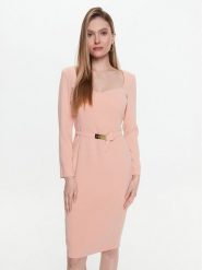 Pinko Sukienka koktajlowa Mendosa 100559 7624 Różowy Regular Fit. Czerwone sukienki damskie Pinko, bez wzorów, z syntetyku, wizytowe, bez kołnierzyka, bez ramiączek. Za 1,039.00 zł.