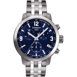 PROMOCJA ZEGAREK TISSOT T-SPORT T055.417.11.047.00. Niebieskie zegarki damskie TISSOT, bez wzorów, ze stali. W wyprzedaży za 1,804.00 zł.