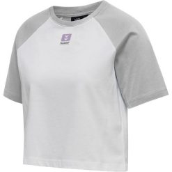 Damska koszulka crop top Hummel Legacy Naya. Szare bluzki damskie Hummel, m, bez wzorów, retro, bez kołnierzyka, bez ramiączek. Za 153.00 zł.