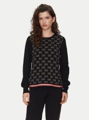 Liu Jo Sport Sweter TF4228 MS63L Czarny Regular Fit. Czarne swetry nierozpinane damskie Liu Jo Sport, l, bez wzorów, z wiskozy, sportowe, bez kołnierzyka, bez ramiączek. W wyprzedaży za 329.99 zł.