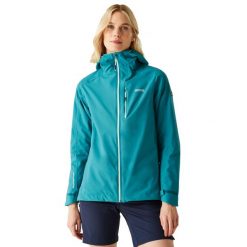Damska Kurtka Wodoodporna Birchdale II. Niebieskie kurtki sportowe damskie Regatta, m, bez wzorów, z materiału, bez ramiączek, z kapturem, trekkingowe. Za 297.99 zł.