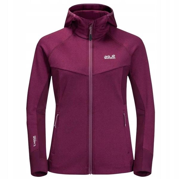 Damska Bluza Polarowa Hydro Grid. Fioletowe bluzy damskie Jack Wolfskin, m, bez wzorów, z materiału, bez ramiączek, z kapturem. Za 550.99 zł.