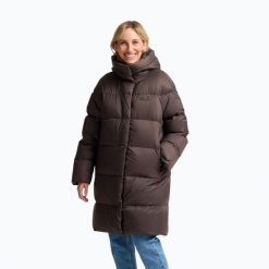 Płaszcz puchowy damski Jack Wolfskin Icy Hill Coat Rds. Brązowe płaszcze damskie Jack Wolfskin, bez wzorów, z puchu, sportowe, bez kołnierzyka, bez kaptura. Za 1,279.00 zł.