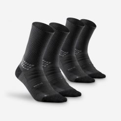 Skarpety turystyczne Hike 900 długie x2. Szare skarpetki damskie QUECHUA, bez wzorów, z elastanu. Za 79.99 zł.