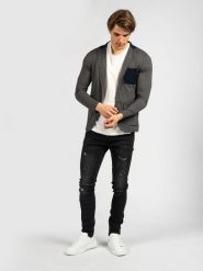 Xagon Man Kardigan Slim Fit | P22081 JX 2305 | Mężczyzna | Granatowy. Niebieskie swetry męskie Xagon, l, bez wzorów, z bawełny, bez kołnierzyka, bez ramiączek. W wyprzedaży za 399.00 zł.