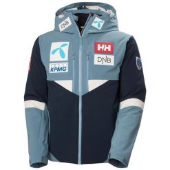 Kurtka narciarska Helly Hansen Kvitfjell. Niebieskie kurtki sportowe męskie Helly Hansen, na lato, m, bez wzorów, z dzianiny, bez kaptura, narciarskie, primaloft. Za 1,986.00 zł.