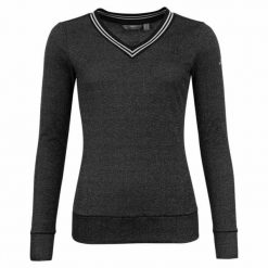 Sweter damski ANKY Glossy C-Wear. Czarne swetry nierozpinane damskie ANKY, na zimę, bez wzorów, bez kołnierzyka, bez ramiączek. Za 349.50 zł.