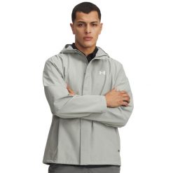 Kurtka męska Under Armour Cloudstrike Jacket 6009583. Białe kurtki męskie Under Armour, l, bez wzorów, z materiału, sportowe, z kapturem. Za 431.40 zł.