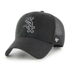 Czapka z daszkiem do baseballu '47 Mlb Chicago White Sox czarna. Czarne czapki damskie 47 Brand, bez wzorów, z bawełny. Za 147.00 zł.