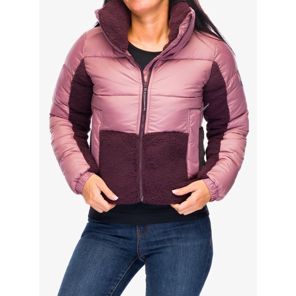 Kurtka ocieplana damska Columbia Leadbetter Point II Sherpa Hybrid. Czerwone kurtki sportowe damskie Columbia, bez wzorów, bez ramiączek, bez kaptura, trekkingowe. Za 455.99 zł.