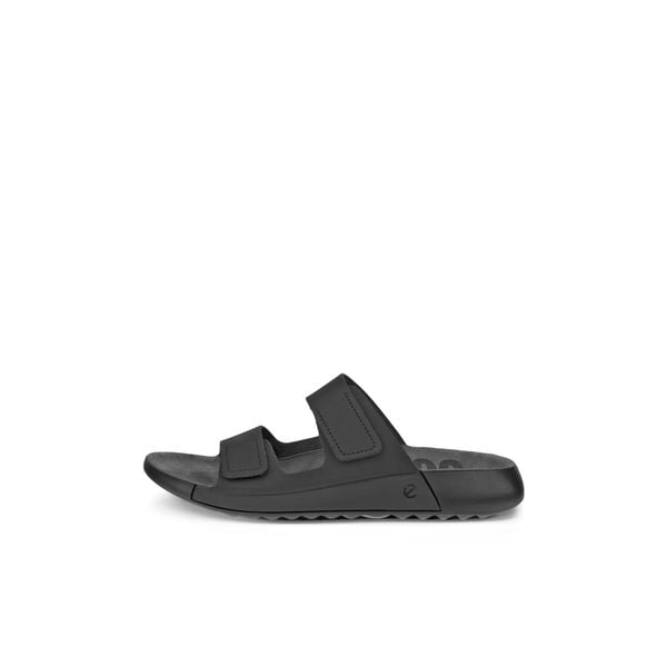 Klapki damskie Ecco 2NDCOZMO W. Czarne klapki damskie ecco, na lato, bez wzorów, z materiału, bez obcasa, bez zapięcia. Za 499.00 zł.