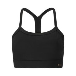 Biustonosz dla kobiet Athlecia Bloom V2. Czarne bielizna sportowa damska Athlecia, bez wzorów, bez zapięcia, na fitness i siłownię. Za 156.50 zł.