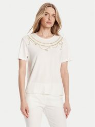 Rinascimento T-Shirt CFC0125707003 Biały Regular Fit. Białe t-shirty damskie Rinascimento, m, bez wzorów, z wiskozy, bez kołnierzyka, bez ramiączek. Za 199.99 zł.