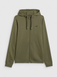 4F Bluza dresowa rozpinana z kapturem męska - khaki S. Brązowe bluzy sportowe męskie 4F, m, bez wzorów, z dresówki, z kapturem, na fitness i siłownię. Za 159.99 zł.