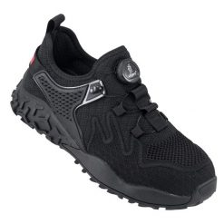 Buty męskie sportowe z kompozytowym podnoskiem sznurowanie Boa URGENT 244/S1 Sra czarne. Czarne buty sportowe męskie bez wzorów, bez zapięcia. Za 249.88 zł.