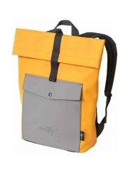 Plecak z rolowaną komorą ze skóry syntetycznej 17L - honey/grey Meatfly. Szare plecaki męskie Meatfly, bez wzorów, z materiału, biznesowe. Za 237.99 zł.