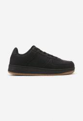 Czarne Płaskie Sznurowane Buty Sportowe Sneakersy na Tłoczonej Podeszwie Milivina. Czarne buty sportowe męskie Born2be, bez wzorów, bez zapięcia. Za 129.99 zł.