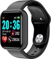 Smartwatch R2 Invest L18 Czarny (Sport Smartband zegarek opaska). Czarne zegarki smartwatch R2 Invest, bez wzorów. Za 77.31 zł.