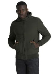 Kurtka męska Urban. Zielone kurtki męskie LEONE 1947 APPAREL, m, z aplikacjami, z gumy, z kapturem. Za 210.46 zł.