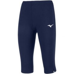 Legginsy damskie Mizuno High-Kyu Capri. Niebieskie legginsy damskie Mizuno, xs, bez wzorów, na fitness i siłownię. Za 161.50 zł.