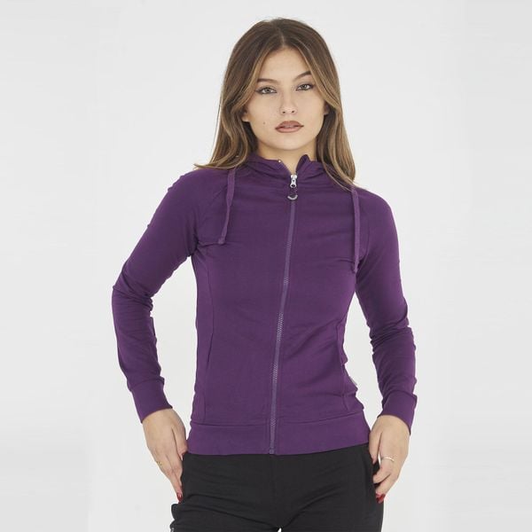 Bluza sportowa z zamkiem DAIR damska. Fioletowe bluzy damskie Legea, xs, bez wzorów, z bawełny, eleganckie, bez ramiączek, z kapturem. Za 71.90 zł.