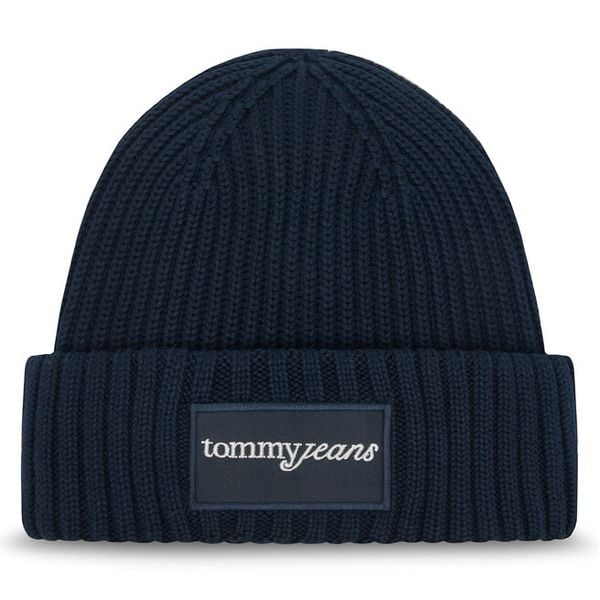 Czapka Tommy Jeans. Niebieskie czapki damskie Tommy Jeans, na zimę, bez wzorów, z jeansu. Za 199.99 zł.