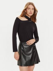 Liu Jo Bluzka TF4021 JS360 Czarny Regular Fit. Czarne bluzki damskie Liu Jo, xl, bez wzorów, z wiskozy, bez kołnierzyka, bez ramiączek. Za 149.99 zł.