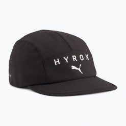 Czapka z daszkiem PUMA Hyrox Running 5 Panel. Czarne czapki damskie Puma, bez wzorów, sportowe. Za 99.99 zł.