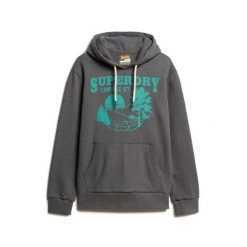 Bluza z kapturem z wzorem Superdry Outdoor. Szare bluzy męskie Superdry, m, bez wzorów, z materiału, bez ramiączek, z kapturem. W wyprzedaży za 361.50 zł.