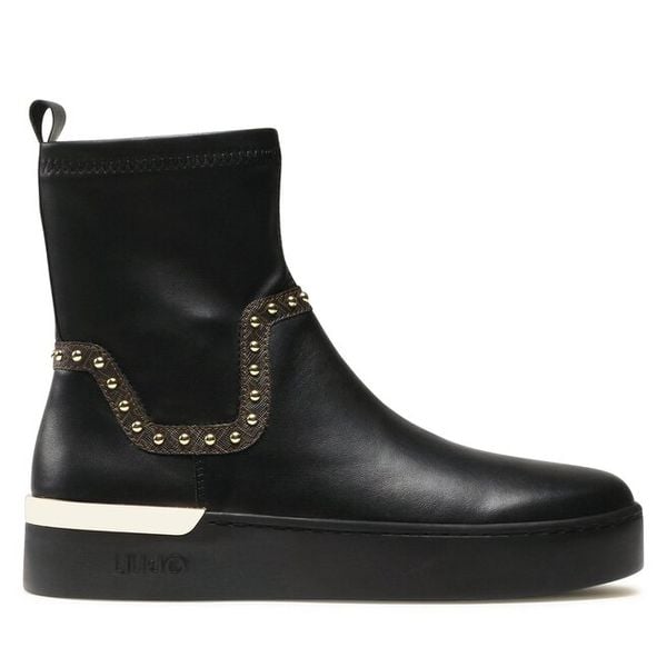 Botki Liu Jo. Czarne botki damskie Liu Jo, bez wzorów, bez obcasa, na płaskiej podeszwie, bez zapięcia. Za 789.99 zł.