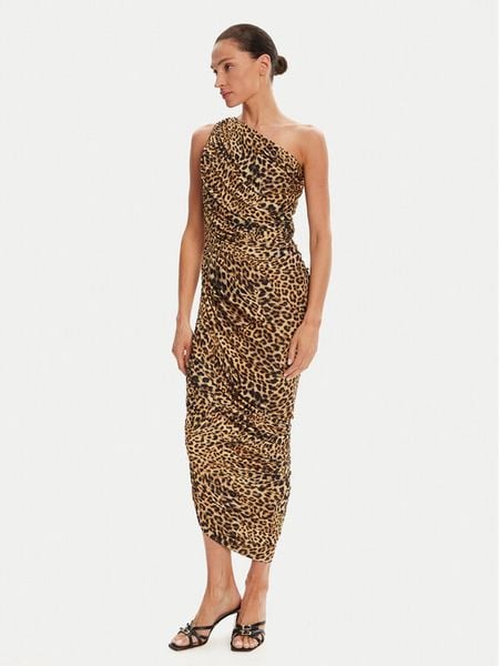 NORMA KAMALI Sukienka koktajlowa Diana KK4243PLD07656 Brązowy. Brązowe sukienki damskie Norma Kamali, m, bez wzorów, z syntetyku, wizytowe, bez kołnierzyka, bez ramiączek. Za 999.99 zł.