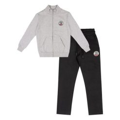 Bluza z zamek błyskawiczny na czas wolny. Szare bluzy damskie LEONE 1947 APPAREL, bez wzorów, z bawełny, sportowe, bez ramiączek, bez kaptura. Za 273.65 zł.
