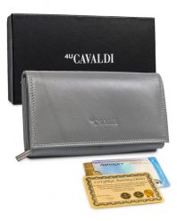 Portfel skórzany 4U Cavaldi RD-07-GCL szary. Szare portfele damskie 4U Cavaldi, ze skóry. Za 54.00 zł.