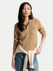 Polo Ralph Lauren Sweter 211972132002 Brązowy jasny Regular Fit. Brązowe swetry nierozpinane damskie Polo Ralph Lauren, xs, bez wzorów, z wełny, bez kołnierzyka, bez ramiączek. Za 1,199.00 zł.