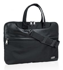Torba na Laptopa, Czarna, Mieszcząca A4, Miejska, Listonoszka z Odpinanym Paskiem -STARTER. Czarne torby na laptopa damskie Starter, bez wzorów, z materiału. Za 69.00 zł.